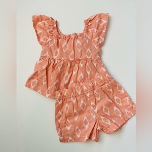 Peach Patterned Toddler Outfit